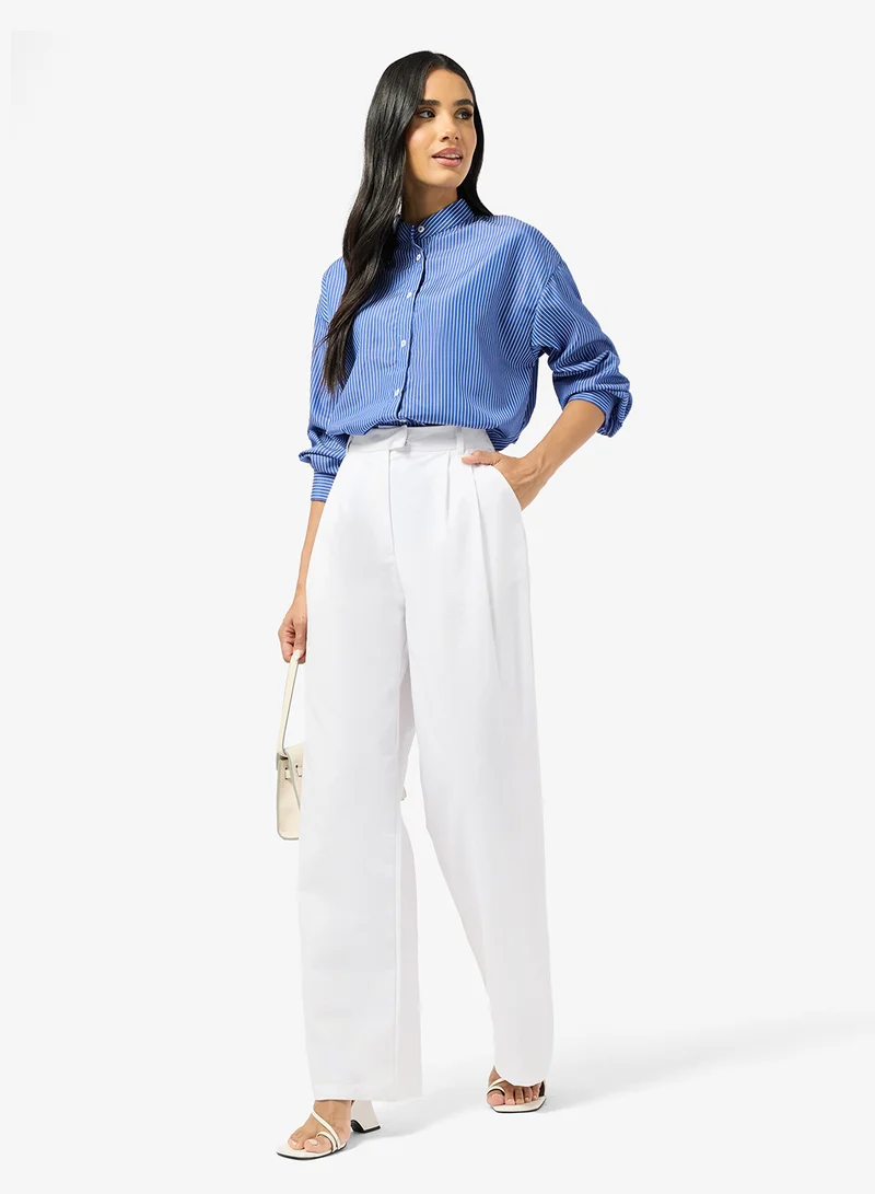 Ginger Pleat Detail Wide Fit Pants